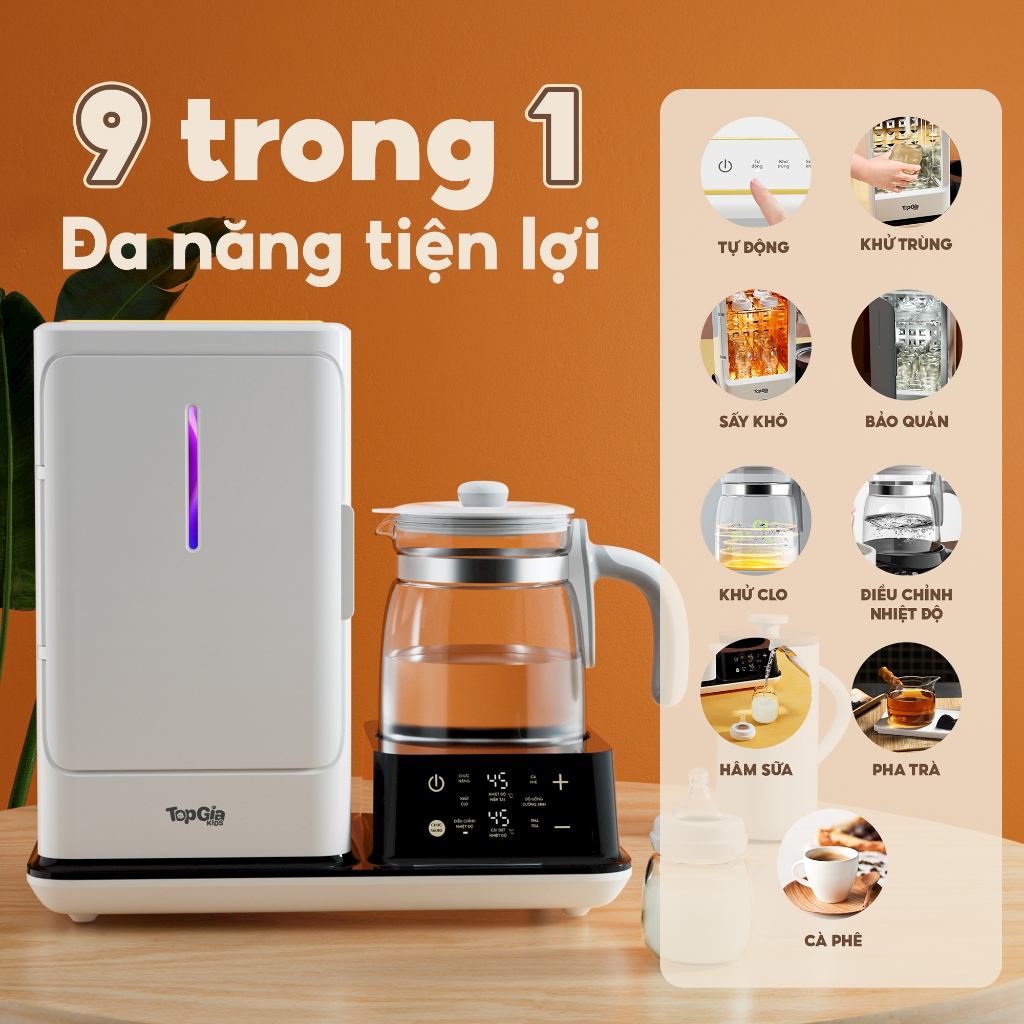 Máy tiệt trùng bình sữa đa năng UVC TopGiaKids M01-02