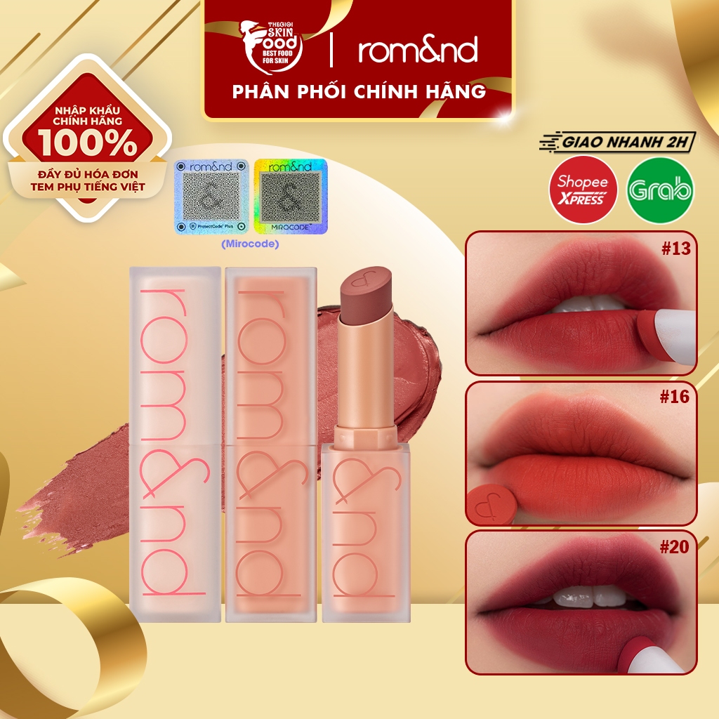 Son thỏi Siêu Lì Cao Cấp Hàn Quốc Romand New Zero Matte Lipstick