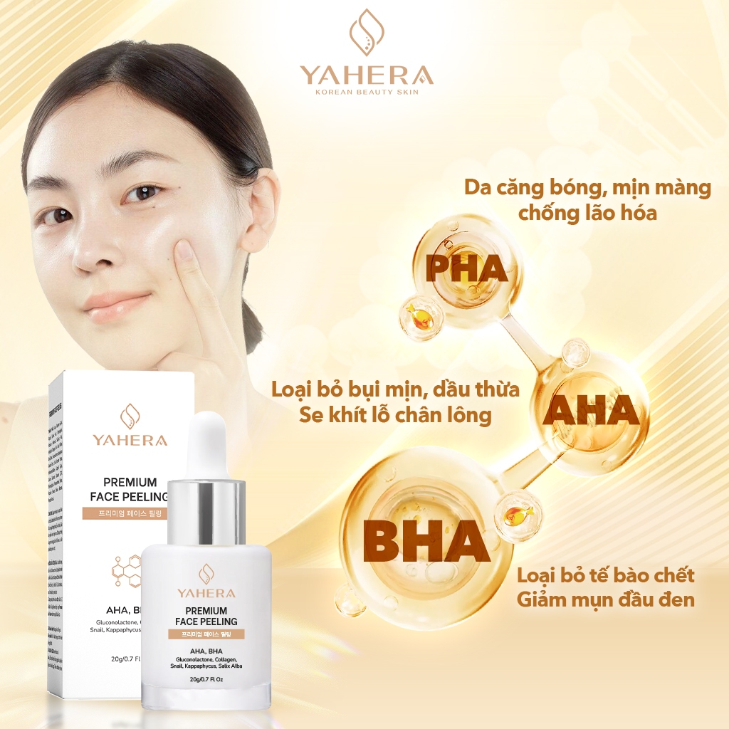 Tẩy tế bào chết hóa học cao cấp YAHERA Premium Face Peeling BHA2% AHA7%